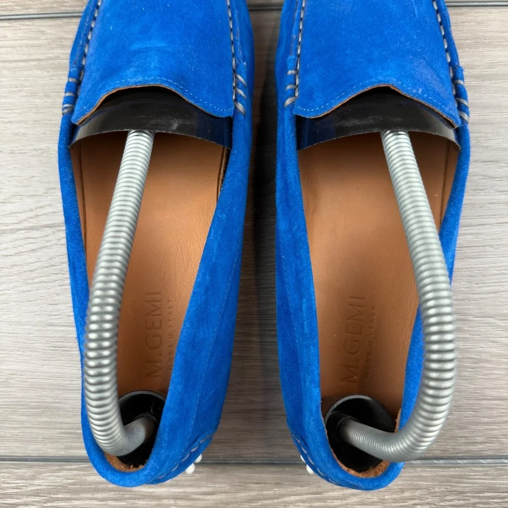 M.Gemi Womens Felize Suede Driving Loafers Moccasins Blue 39.5 US 8.5